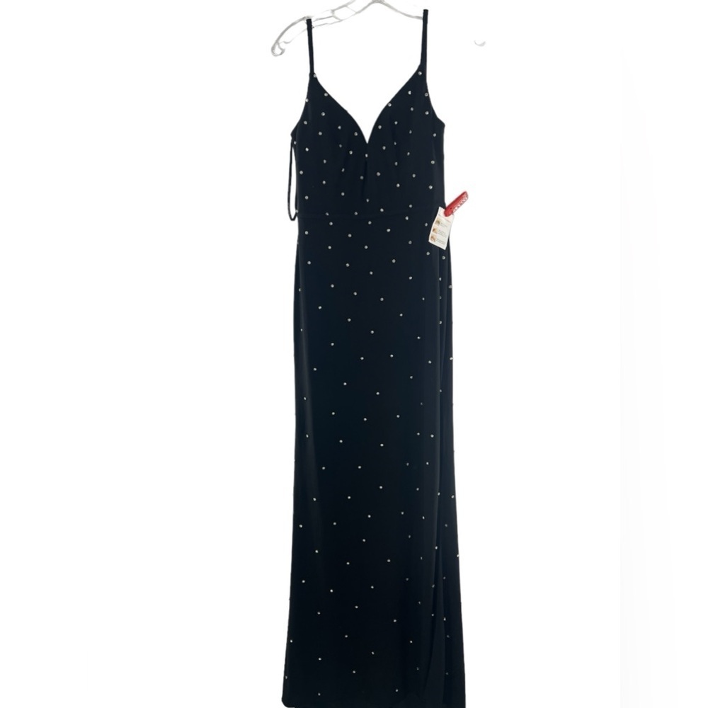 NWT Ieena for Mac Duggal Rhinestone Embellished V Neck Gown 4
